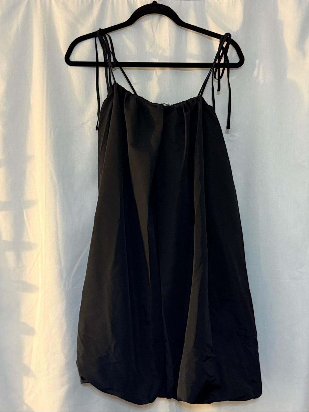 NWT Old Navy The Occasion Black Bubble Hem Dress XL Tall | Tie Shoulder Mini